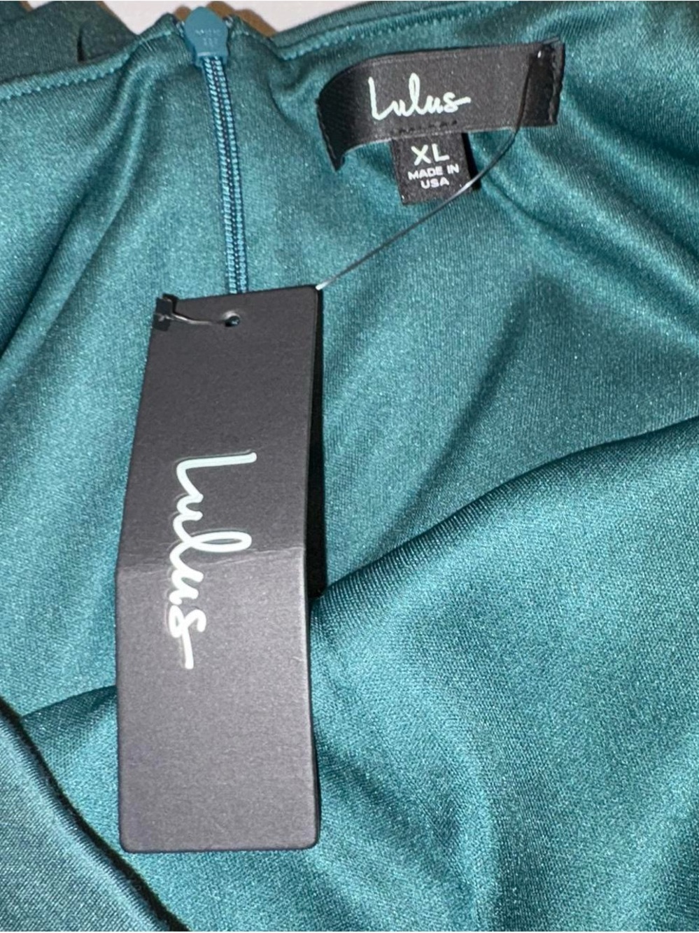 Lulu's Emerald Square-Neck Midi Dress with Front Slit - Picture 6 of 9